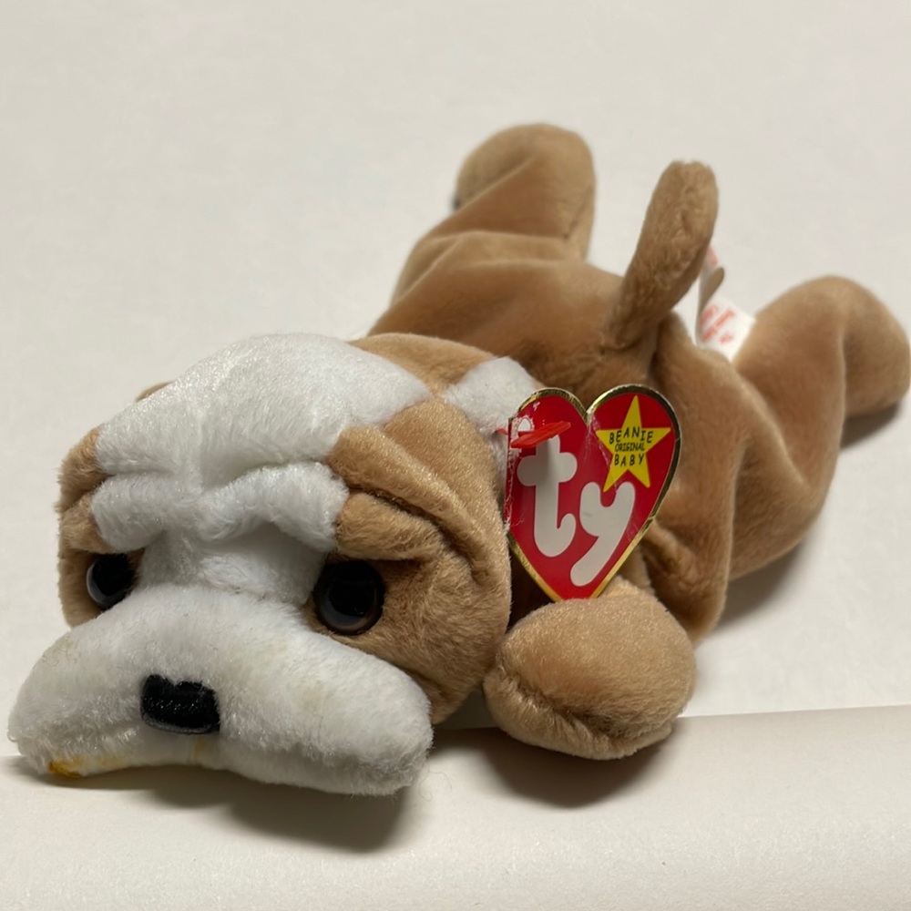 NWT Wrinkles Ty Beanie Baby with Rare factory stamp and tag errors